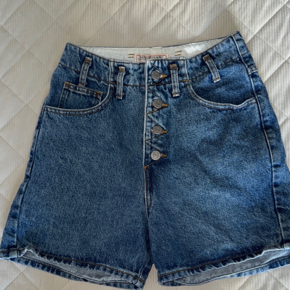 Vintage 80s Guess by Marciano Blue High-Waisted Shorts